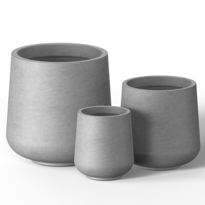 Brennus 3-Piece Cement Pot Planter Set
