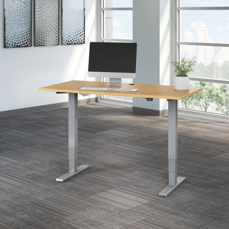 Bureau pour travailler debout à hauteur réglable, Chêne Naturel, l 59,45 po x P 29,37 po