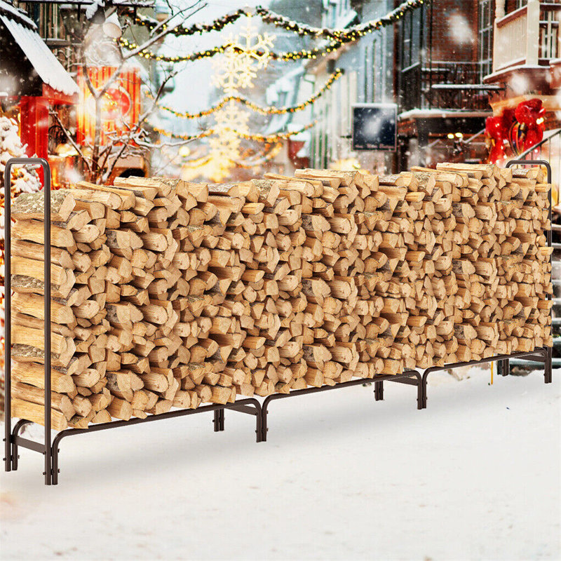 Alyviah 344.9 cm W Metal Log Rack