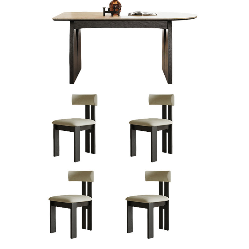 Vintage style dining table and chair set, 29.52" H x 70.86" L x 31.49" W