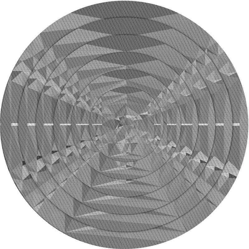 Tapis gris, Rond 7 pi