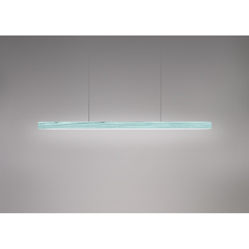 1 - Light LED Pendant, 98" H x 47.2" W x 2" D, Sea Blue, Matte Black