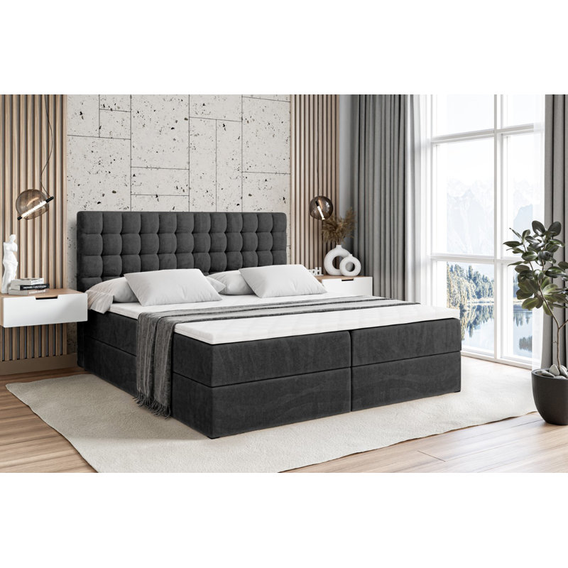 Divan Bed Set, 120 x 200cm, Black