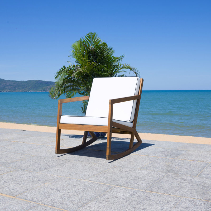 Chaise de patio avec coussins, Blanc