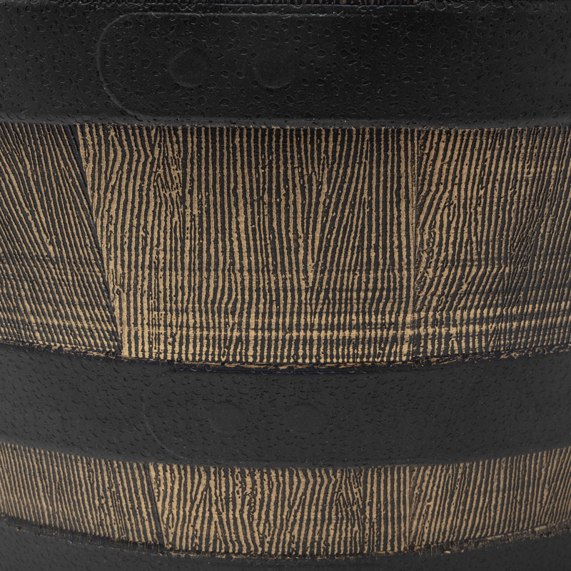 Garden Elements Timberline Barrel-Style Round Planter, Light Brown, 18in, Light Brown