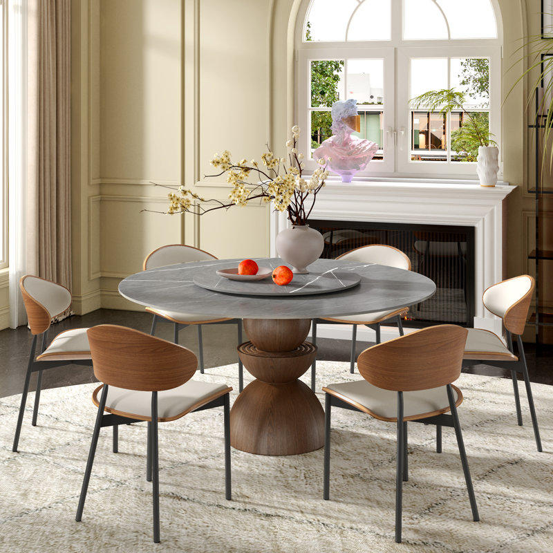 Table de salle à manger Modern Modern, 29.53" H x 53.15" W x 53.15" D, Grey