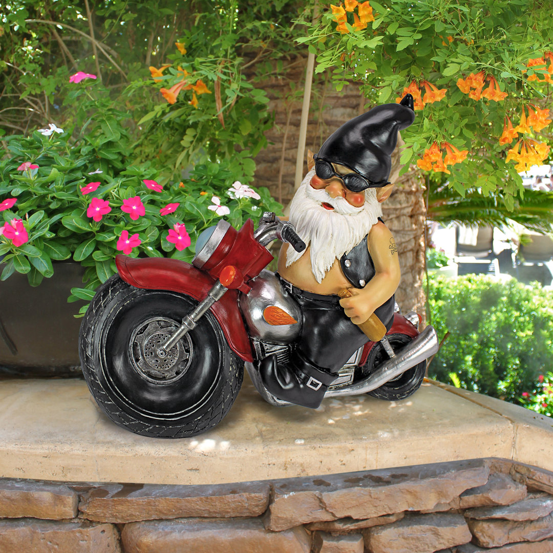 Axle Grease the Biker Gnome Statue Design Toscano