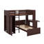 Lit mezzanine simple avec lit autonome, tablettes, bureau et garde-robe-407125829