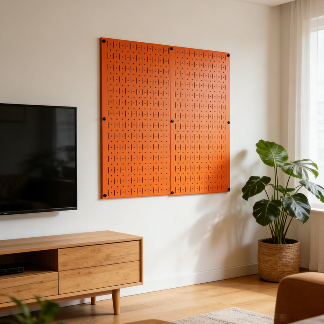 Wall Control Orange Metal Pegboard Pack 81.3 x 40.6 x 1.9