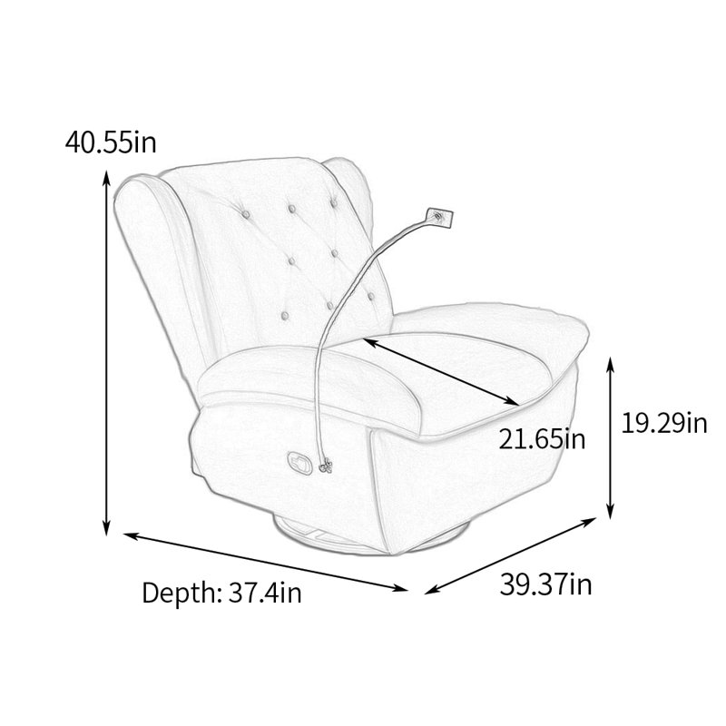 Fauteuil inclinable en similicuir Frodin, Beige
