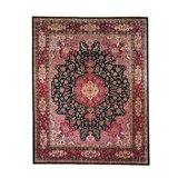 Heritage power loom Polyester/Acrylic Black/Red Area Rug