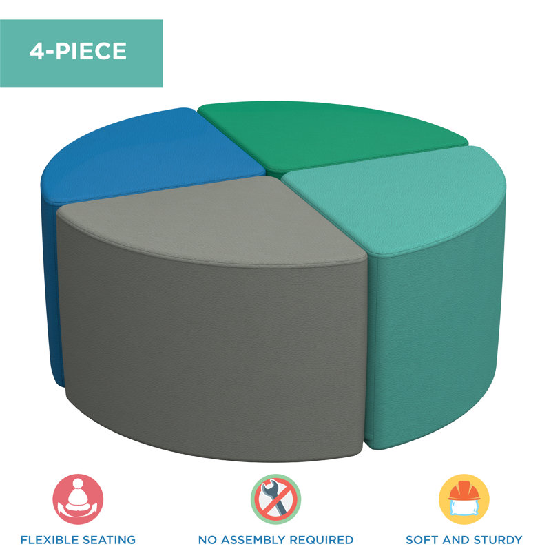 SoftScape Multicolor Polyurethane Pie Footstool Set