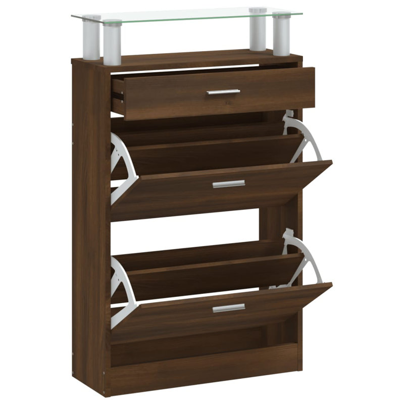 Flip Down Shoe Storage, Light Brown