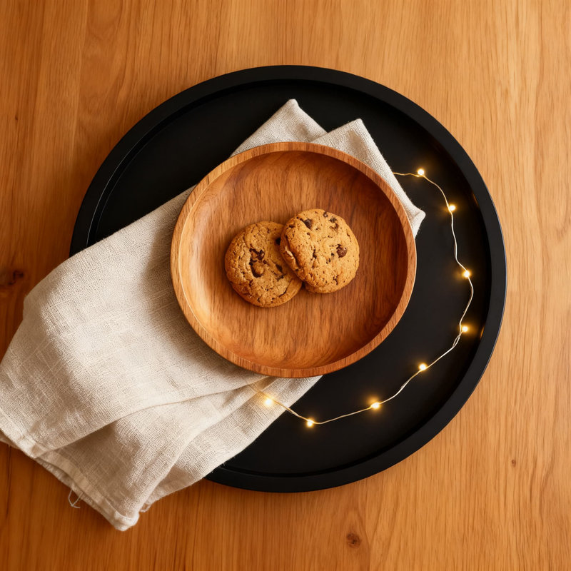 Plateau rond en bois pour la décoration intérieure, comptoir de cuisine rustique, meuble-lavabo et table basse avec finition imperméable