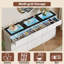 White 9 Drawer Dresser with LED Lights, Glass Top Bedroom Storage Dresser-220150558