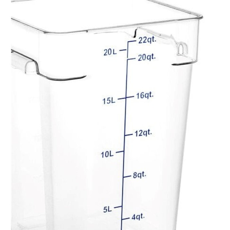 Choice 22 Qt. Clear Square Polycarbonate Food Storage Container
