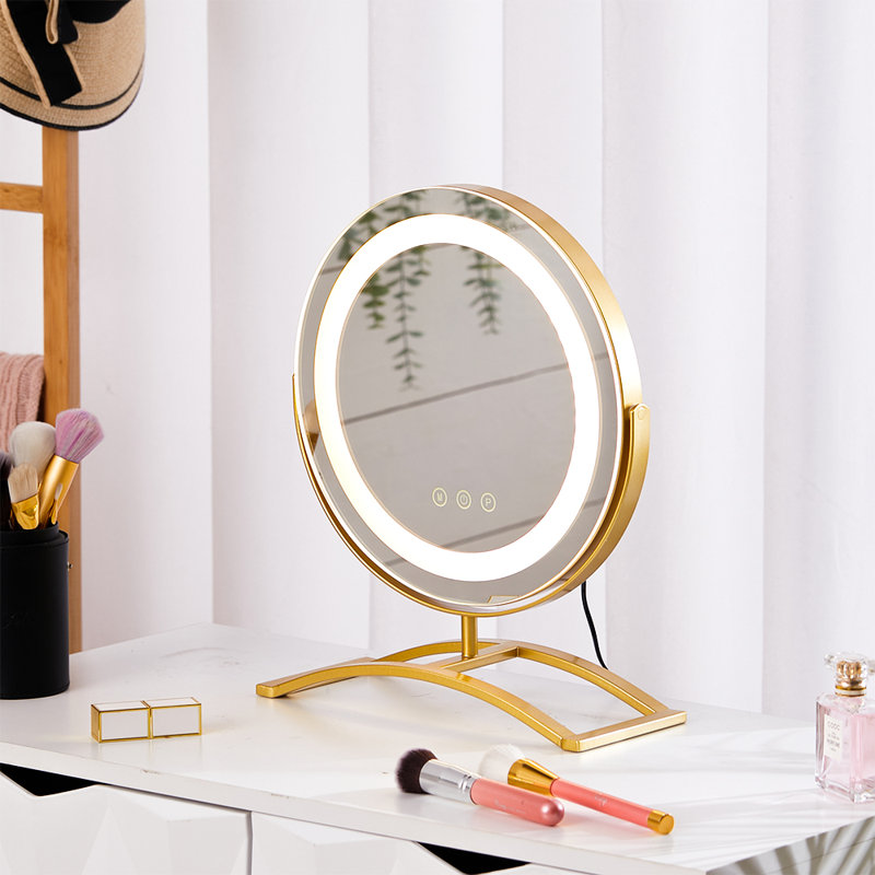 Metal Round Floor Mirror