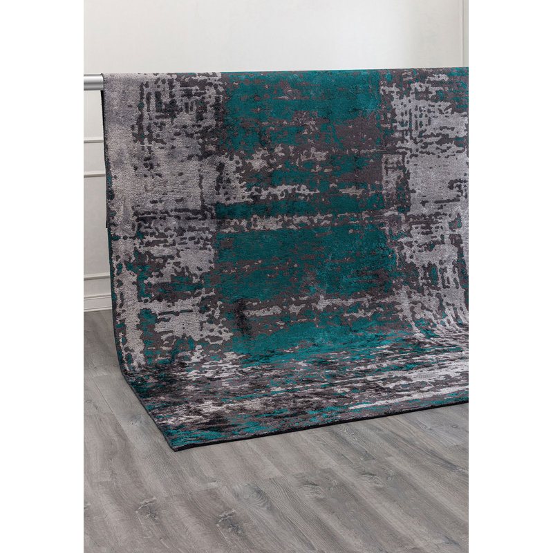 Beriguette Abstract Hand Loom Indoor / Outdoor Area Rug, Rectangle 5'3" x 7'7"