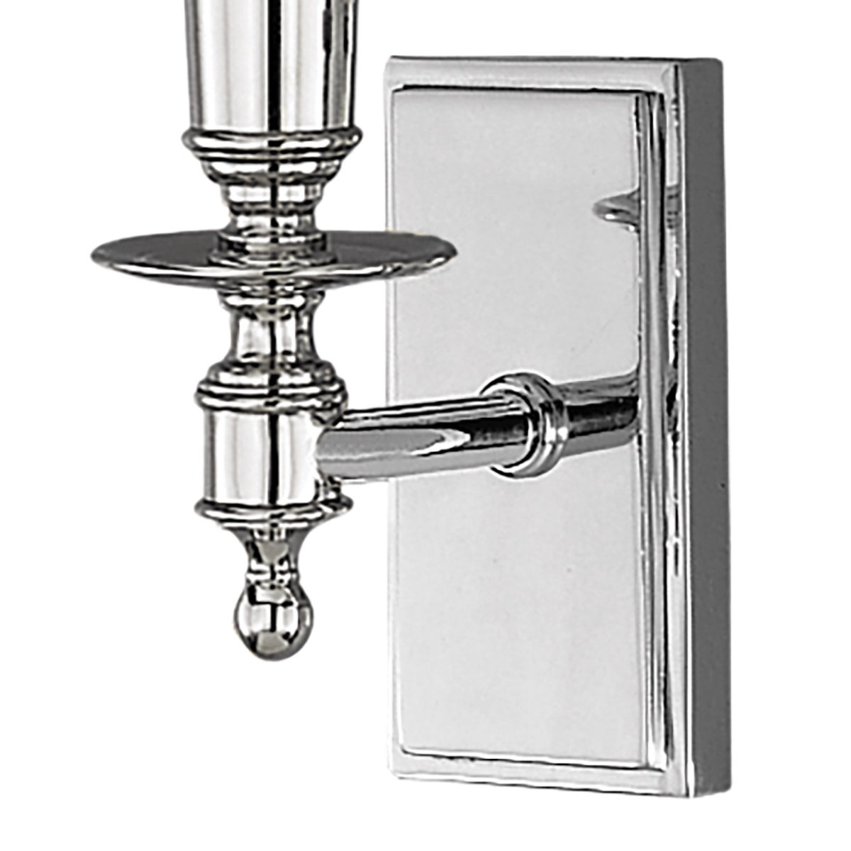 Lennon Single Light Candle Wall Light, Polished Nickel