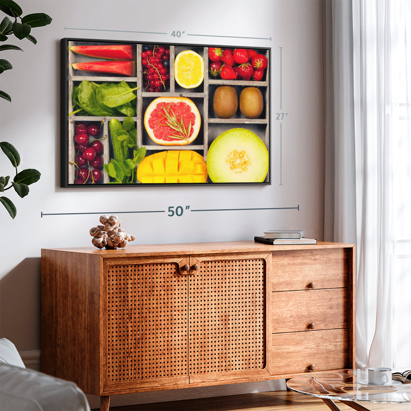 Légumes et fruits, impression sur toile Bento, H 27 po x l 40 po
