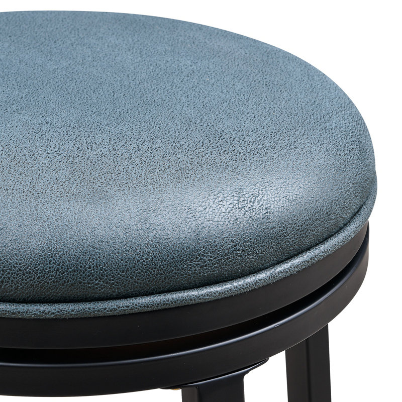Set Of 2 Swivel Stool With Metal Frame, Blue