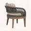 Chaise de patio en bois d'eucalyptus avec coussin en oléfine