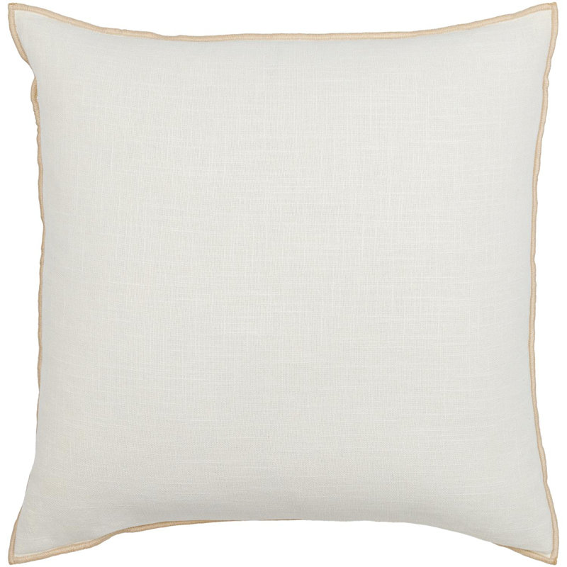 Coussin en coton Merrow, H 22 po x l 22 po, Duvet, Crème
