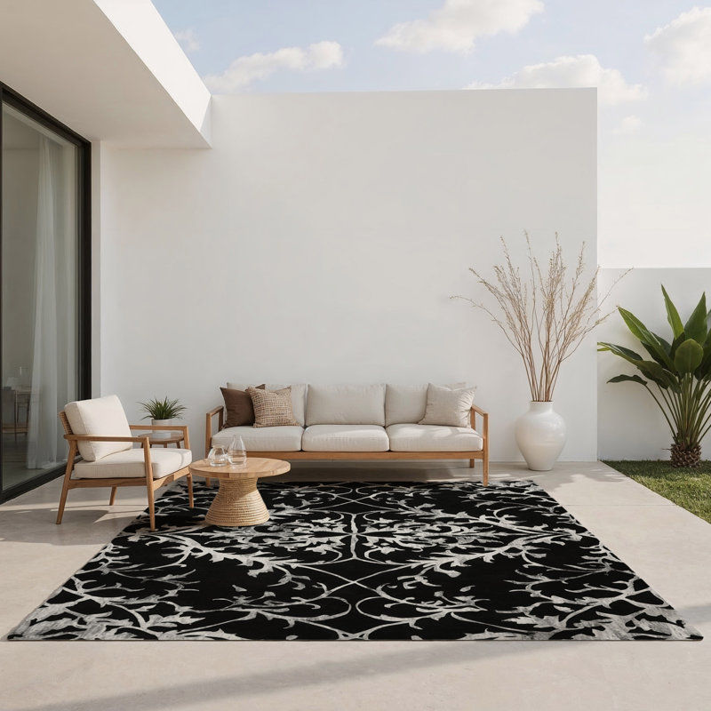 Tapis intérieur et extérieur Ebon Elegance, Rectangle 1 pi 6 po x 2 pi 6 po