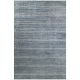Hand Knotted Wool Striped Area Rug in Charcoal/Silver