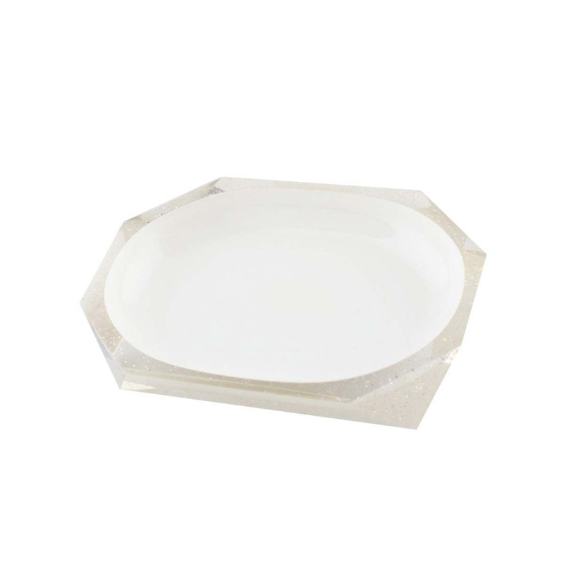 Porte-savon en résine à facettes Sparkles Home | Conception luxueuse en forme de losange pour une utilisation à long terme dans la salle de bain