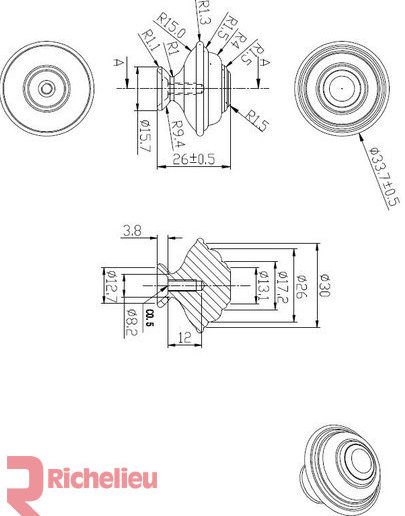 1 5/16" Diameter Round Knob