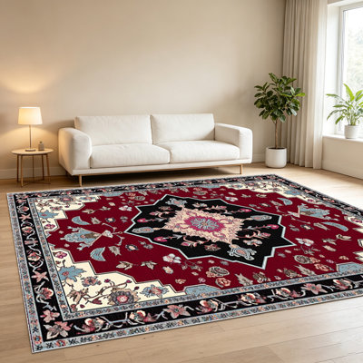 Tapis orientaux traditionnels 1 pièce pour le salon, doux et confortables, convenant à toutes les saisons, faciles à entretenir, tapis de sol intérieur lavable à la machine, sous la table de ferme convenant à la chambre à coucher, à la salle à manger, au couloir, au bureau, au patio, à la maison ...