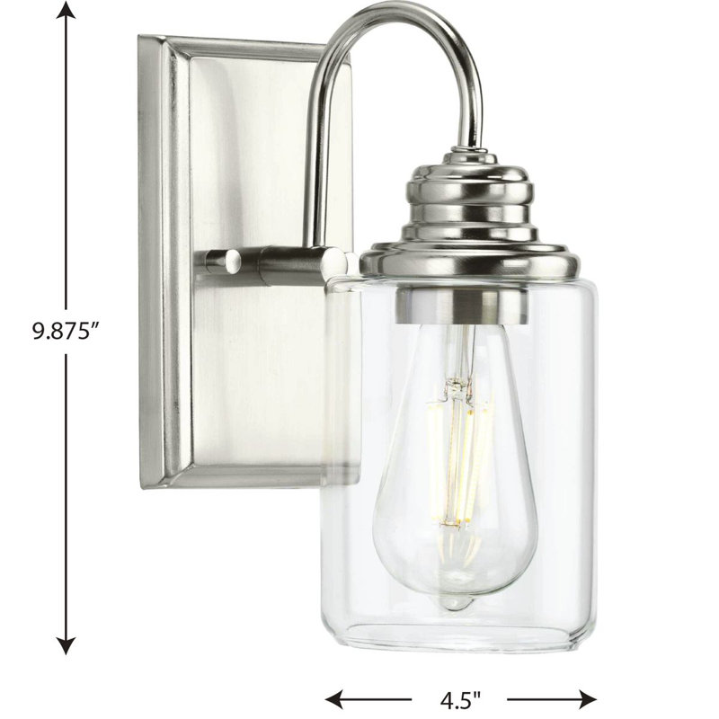 Armed Sconce, Brushed Nickel