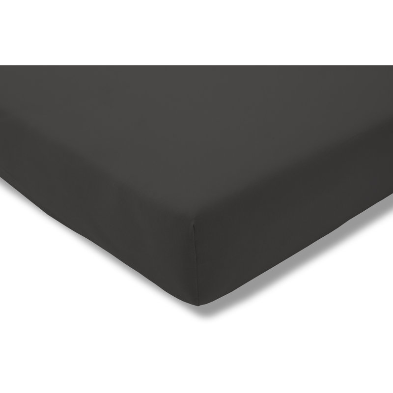 Cotton Blend Jersey Knit Fitted Sheet, 180-200cm x 200cm, Slate