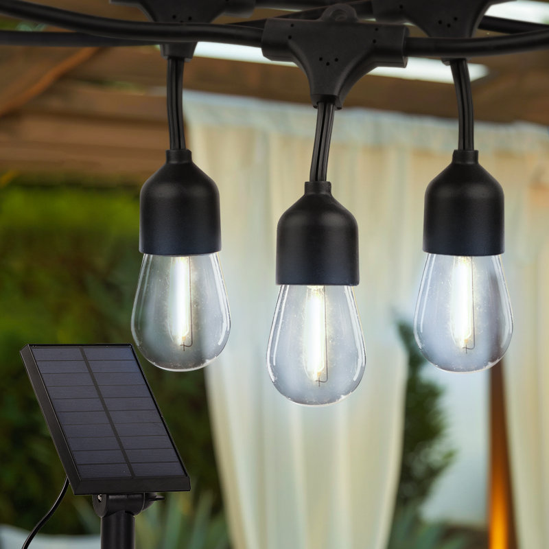 27 Ft Warm White Solar Powered LED Outdoor String Lights
