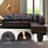 Bawan Faux Leather L-Shaped Sectional-2029014195-2029014196