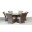 Faith 6 - Person Patio Dining Set Umbrella Hole Included Round Table with Cushions Included-21808584-21808586
