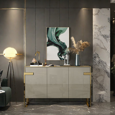 Lacquered Solid Wood Accent Cabinet 59.06'' Sideboard
