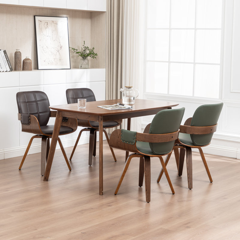 Braiden Swivel Faux Leather Dining Chair, Green