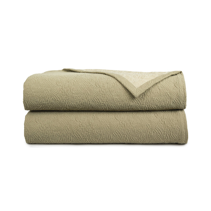 Santoli Coverlet, King Coverlet, Khaki Floral 2