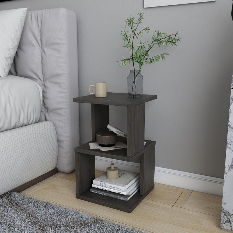 Carter Ergonomic Nightstand, Dark Oak