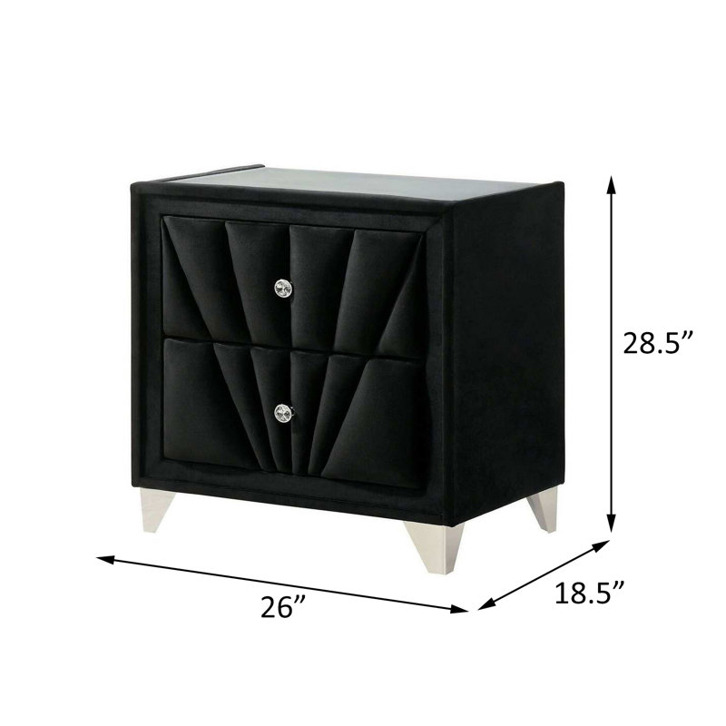 Nightstand, Black, Black