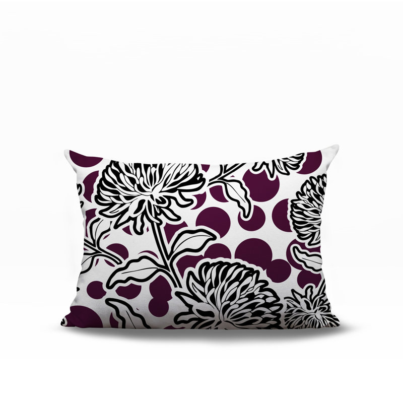 Oreiller rectangulaire réversible intérieur / extérieur Jae, Rectangle H 14 po x l 20 po, Mauve