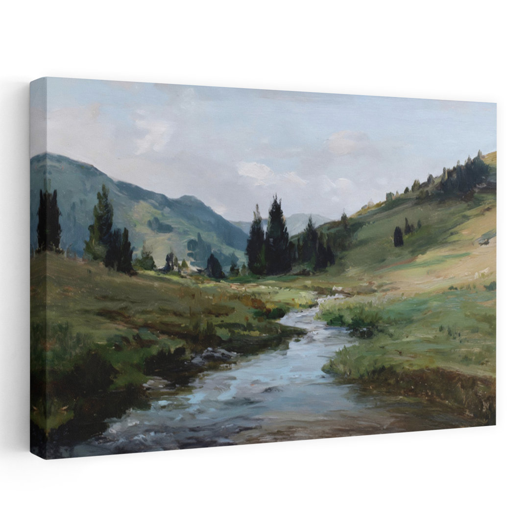 Little Creek In The Mountains Abstract Contemporary Wall Art Print