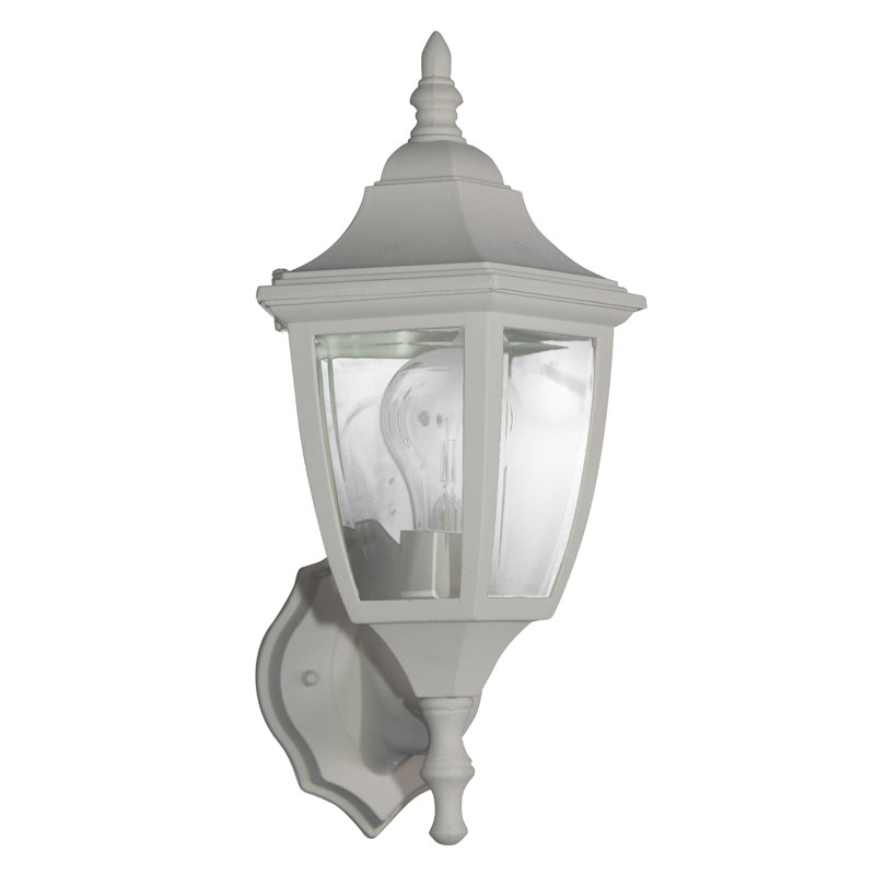 Lanterne murale d'extérieur 1 lumière H 14,25 po Slusser, Blanc mat