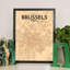 Brussels City Map - No Frame Print-1611333167