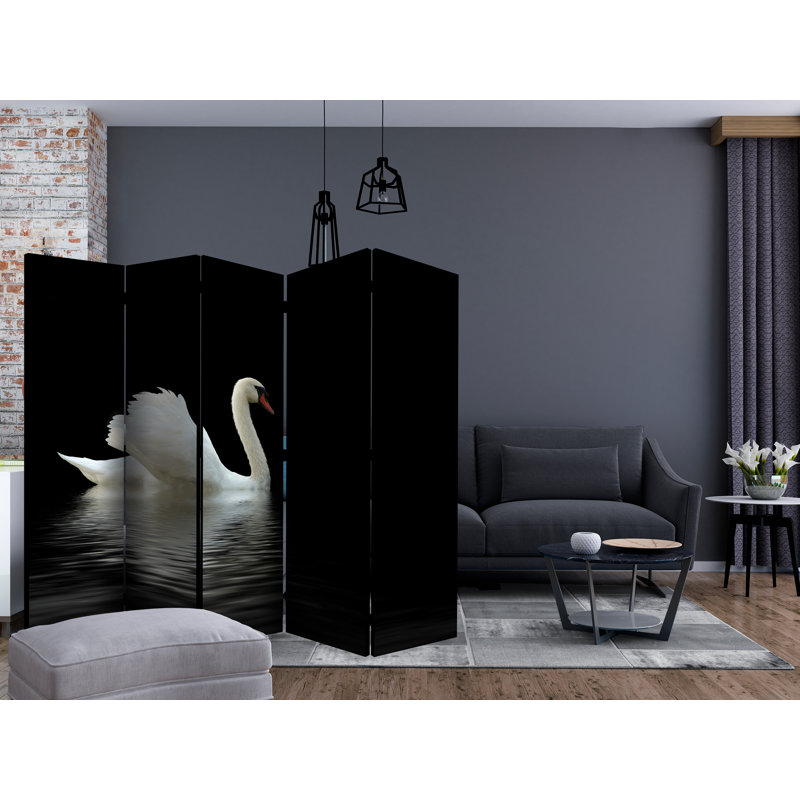 225cm W x 172cm H 5 - Panel Solid Wood Folding Room Divider