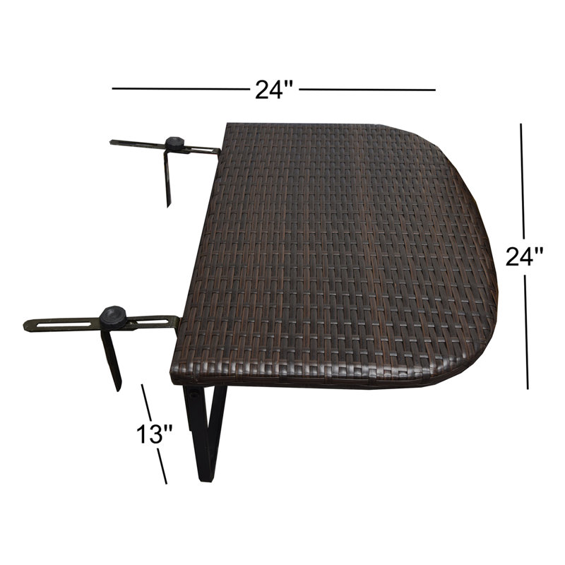 Wicker/Rattan Outdoor Folding Balcony Table, Brown