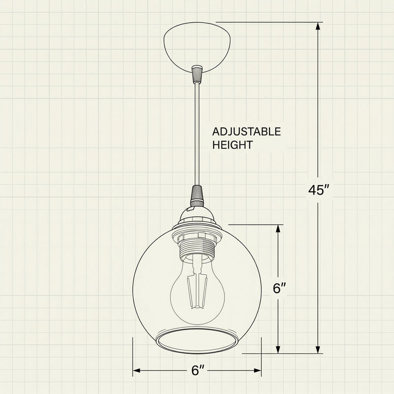Kieran 1-Light Single Globe Pendant