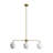 3-Light 36"W Gold Modern Linear Pendant with Frosted Glass Shades for Kitchen Island or Dining Room-1679202770